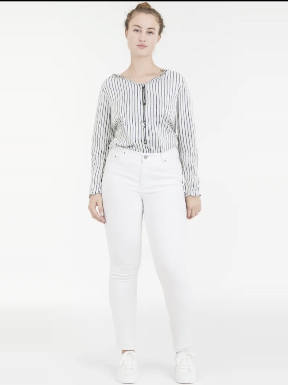 Levi’s 710 Super Skinny Jeans White Women’s 32 Stretch Mid Rise Slim Fit Denim